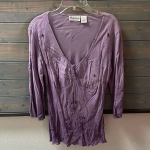 Millennium Purple Beaded Top